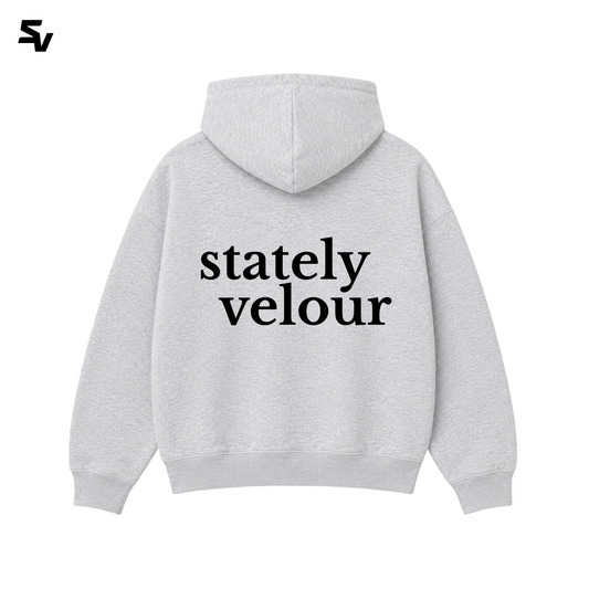 SIGNATURE BOXY CROP HOODIE STONE