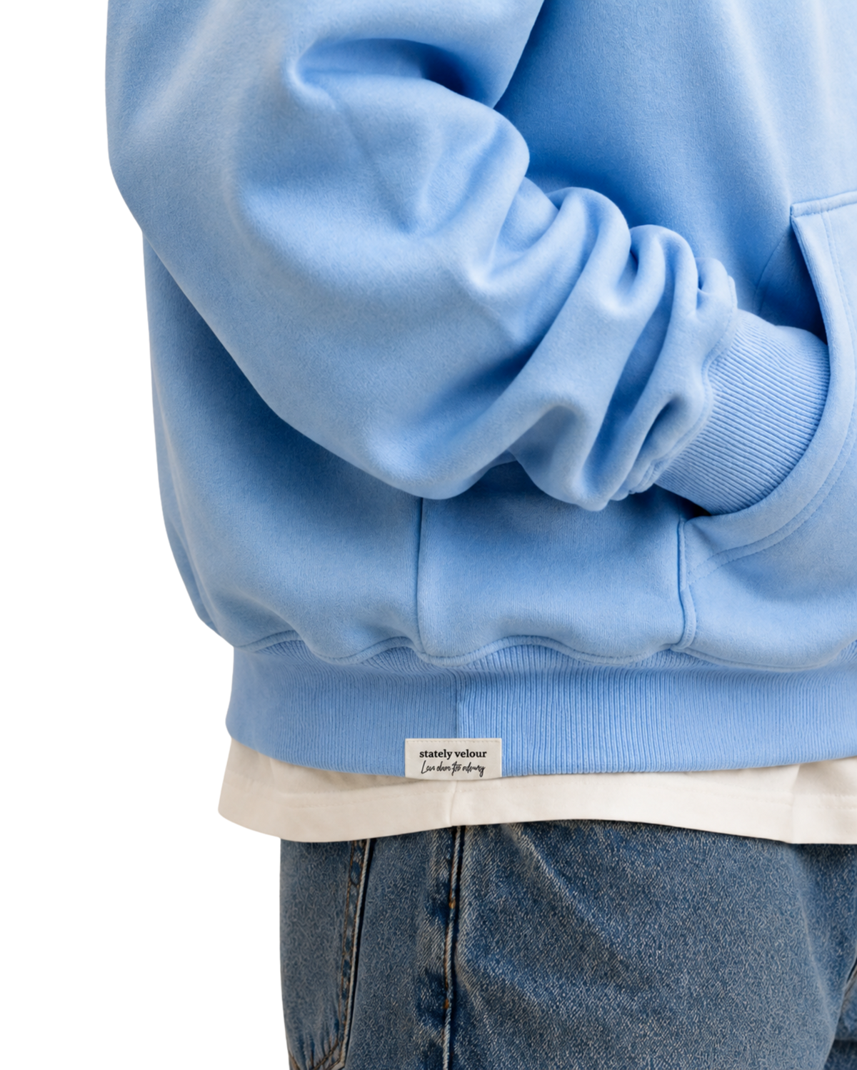 SIGNATURE BOXY CROP HOODIE SKY