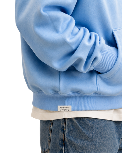 SIGNATURE BOXY CROP HOODIE SKY
