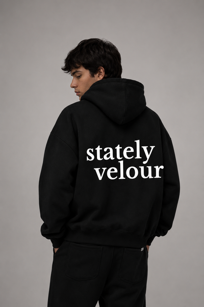 SIGNATURE BOXY HOODIE BLACK (PRE-ORDER)