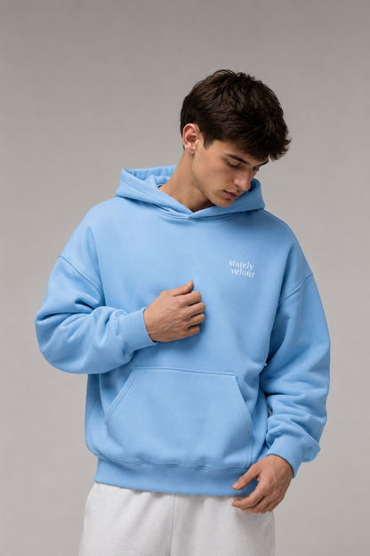 SIGNATURE BOXY HOODIE SKY (PRE-ORDER)