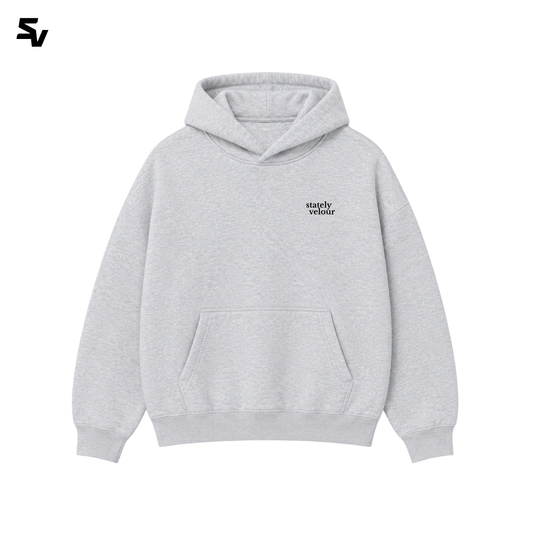 SIGNATURE BOXY CROP HOODIE STONE