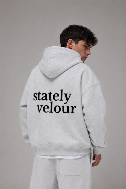 SIGNATURE BOXY HOODIE STONE (PRE-ORDER)