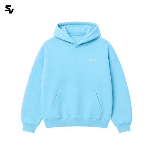 SIGNATURE BOXY CROP HOODIE SKY